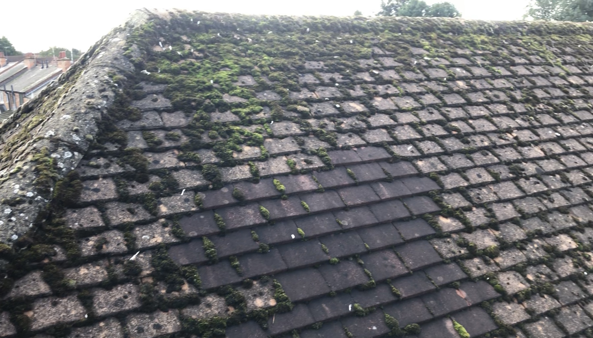 roof pressure washing before 